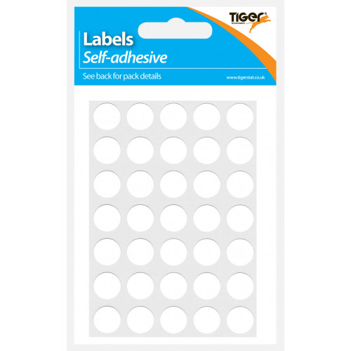 White Adhesive Labels Round 13mm