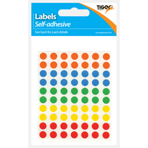 Coloured  Ahesive Label Circles 8mm