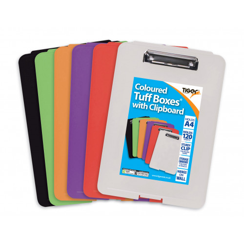 A4 Tuff Box with Clipboard Assorted