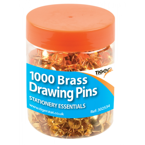 Essential 1000 Drawing Pins Brass