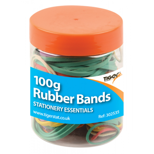 Essential 100g Rubber Bands Coloured