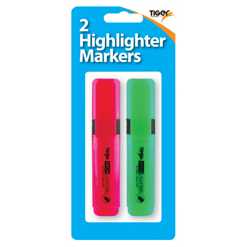 Tiger Stationery - 2 Highlighters Blister Pack